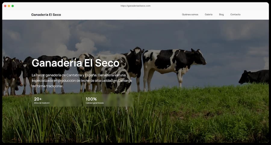 Pagina web de ganadería basica - Digital Certus